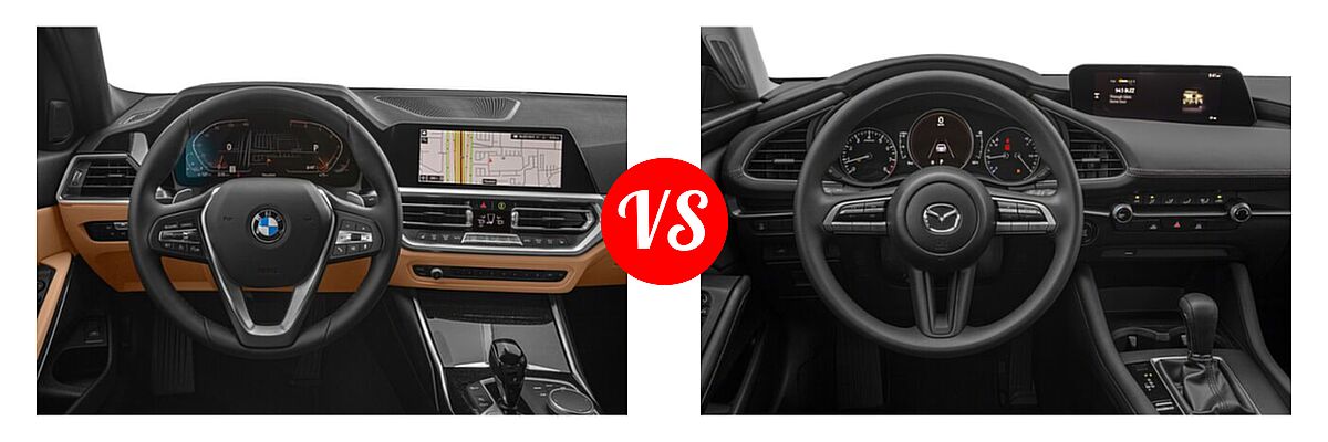 2022 BMW 3 Series vs. 2022 Mazda 3 - Dashboard Comparison
