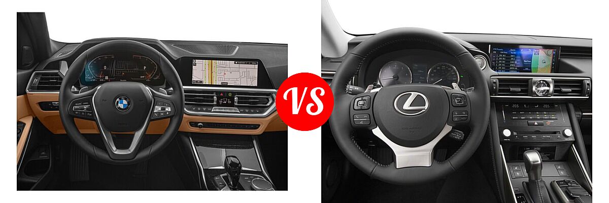 2022 BMW 3 Series Sedan 330i / 330i xDrive vs. 2018 Lexus IS 350 Sedan IS 350 - Dashboard Comparison