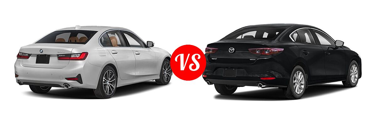 2022 BMW 3 Series vs. 2022 Mazda 3 - Rear Right Comparison