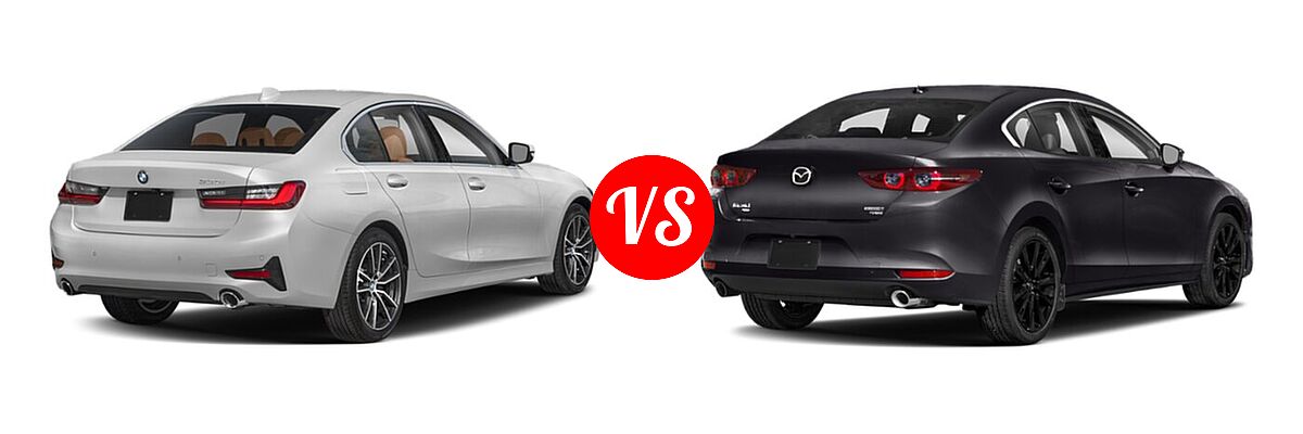 2022 BMW 3 Series Sedan 330i / 330i xDrive vs. 2022 Mazda 3 Sedan 2.5 Turbo - Rear Right Comparison
