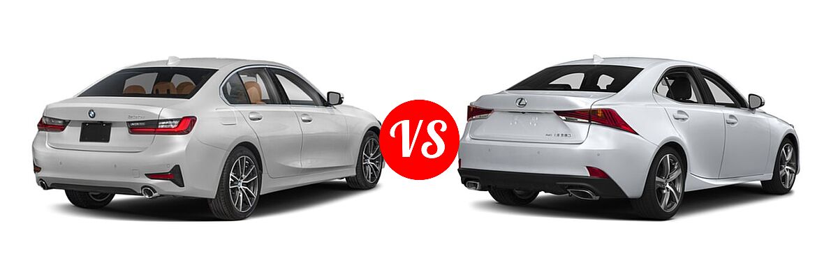 2022 BMW 3 Series Sedan 330i / 330i xDrive vs. 2018 Lexus IS 350 Sedan IS 350 - Rear Right Comparison