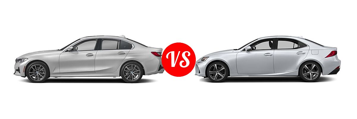 2022 BMW 3 Series Sedan 330i / 330i xDrive vs. 2018 Lexus IS 350 Sedan IS 350 - Side Comparison