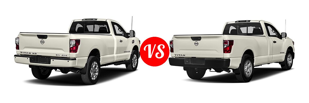 2017 Nissan Titan XD Pickup S / SV vs. 2017 Nissan Titan Pickup S / SV - Rear Right Comparison