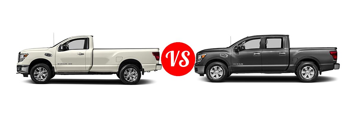 2017 Nissan Titan XD Pickup Diesel S / SV vs. 2017 Nissan Titan Pickup S / SV - Side Comparison