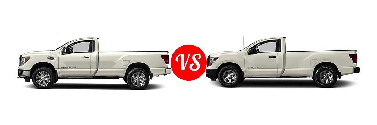 2017 Nissan Titan XD Pickup Diesel S / SV vs. 2017 Nissan Titan Pickup S / SV - Side Comparison