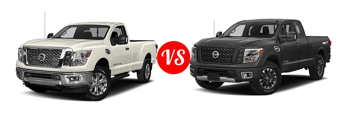 2017 Nissan Titan XD Pickup Diesel S / SV vs. 2017 Nissan Titan Pickup PRO-4X - Front Left Comparison