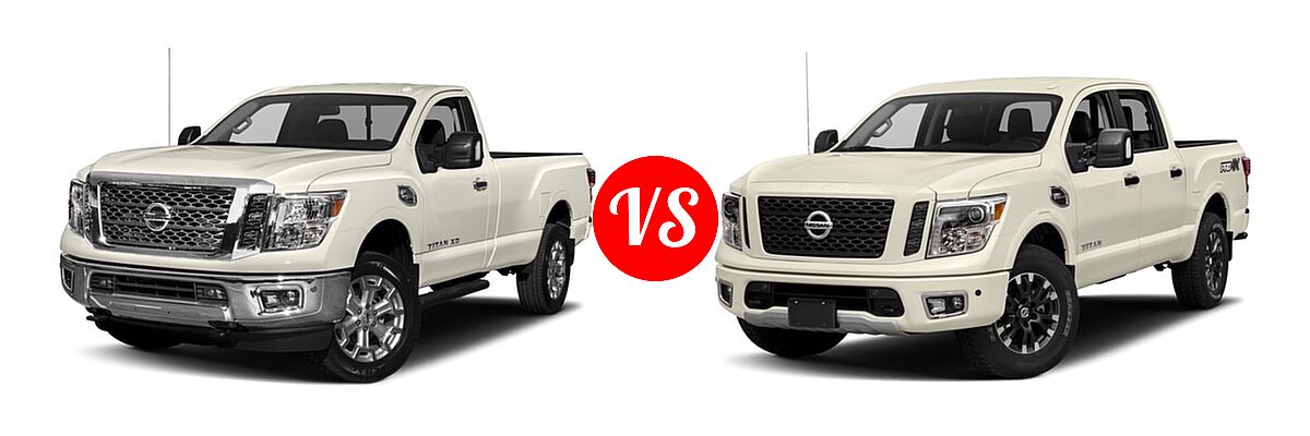 2017 Nissan Titan XD Pickup S / SV vs. 2017 Nissan Titan Pickup PRO-4X - Front Left Comparison