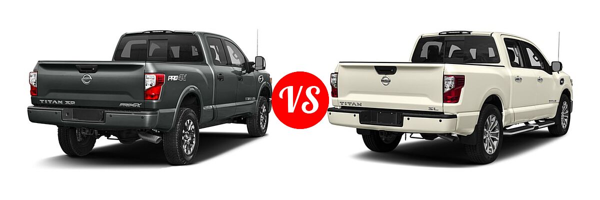 2017 Nissan Titan XD Pickup Diesel PRO-4X vs. 2017 Nissan Titan Pickup SL - Rear Right Comparison