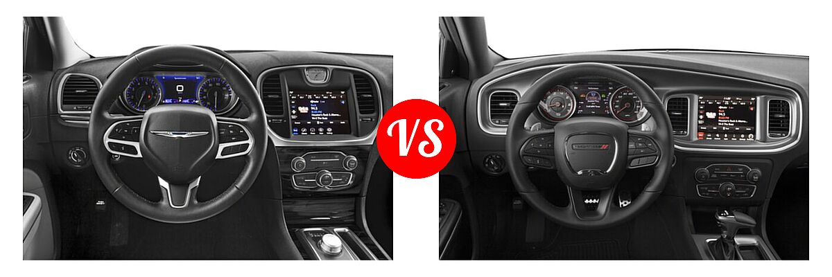 2022 Chrysler 300 Sedan 300S / Touring vs. 2022 Dodge Charger Sedan Scat Pack - Dashboard Comparison