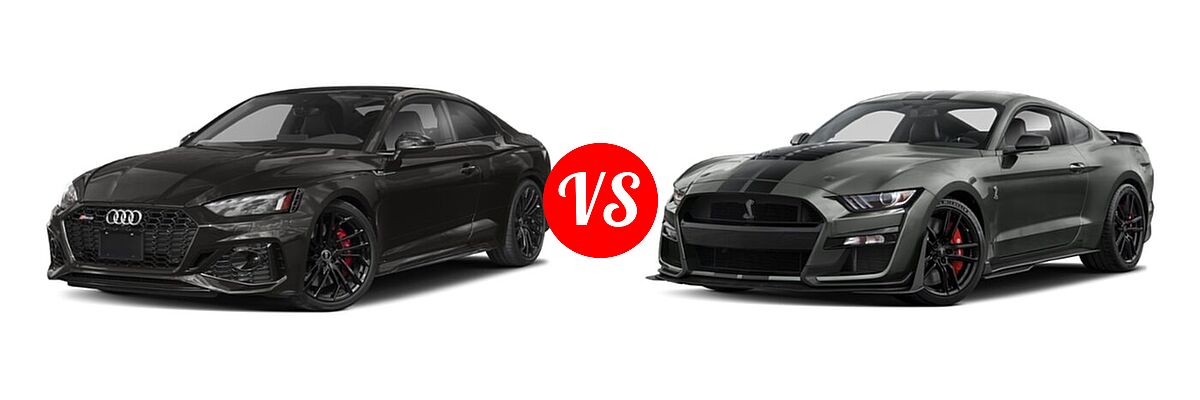 2021 Audi RS 5 Coupe 2.9 TFSI quattro vs. 2021 Ford Shelby GT500 Coupe Shelby GT500 - Front Left Comparison