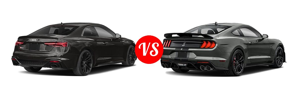 2021 Audi RS 5 Coupe 2.9 TFSI quattro vs. 2021 Ford Shelby GT500 Coupe Shelby GT500 - Rear Right Comparison