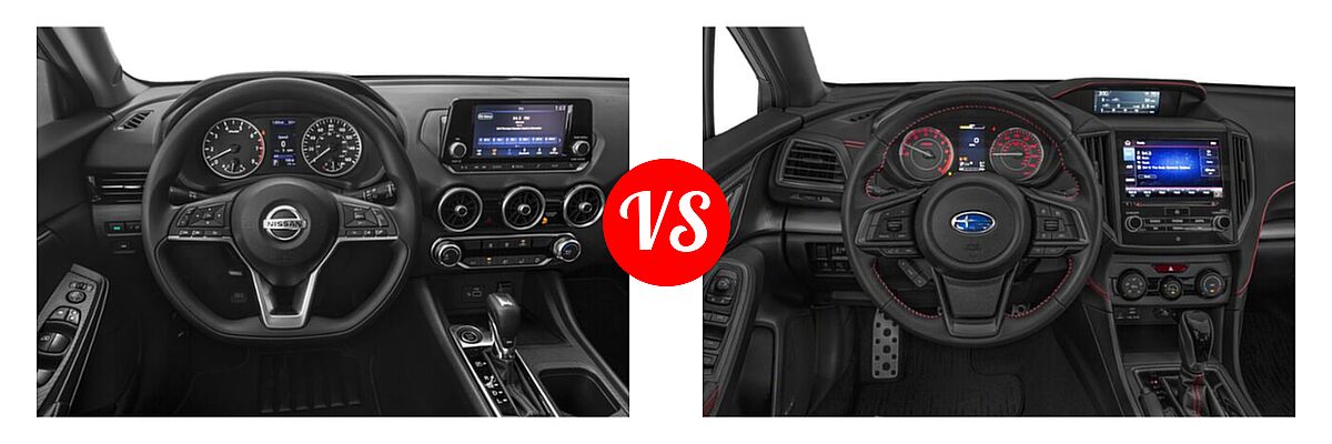 2022 Nissan Sentra Sedan S / SV vs. 2022 Subaru Impreza Sedan Sport - Dashboard Comparison