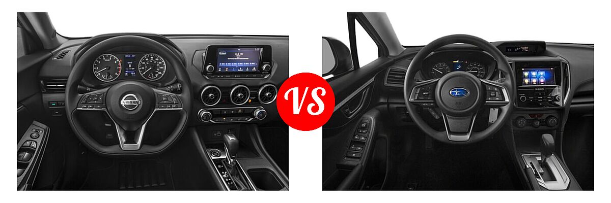 2022 Nissan Sentra Sedan S / SV vs. 2022 Subaru Impreza Sedan 4-door CVT / 4-door Manual - Dashboard Comparison