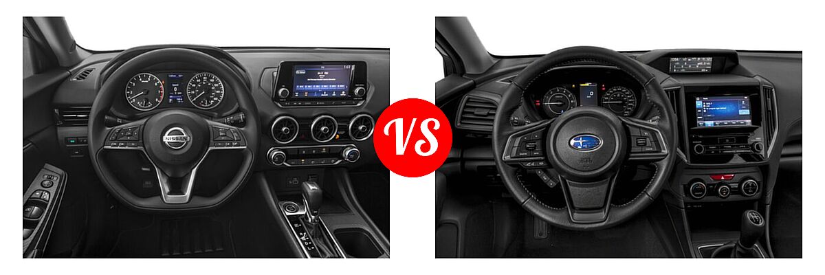 2022 Nissan Sentra Sedan S / SV vs. 2022 Subaru Impreza Sedan Premium - Dashboard Comparison
