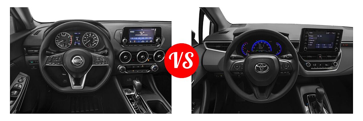 2022 Nissan Sentra Sedan S / SV vs. 2022 Toyota Corolla Sedan Hybrid Hybrid LE - Dashboard Comparison