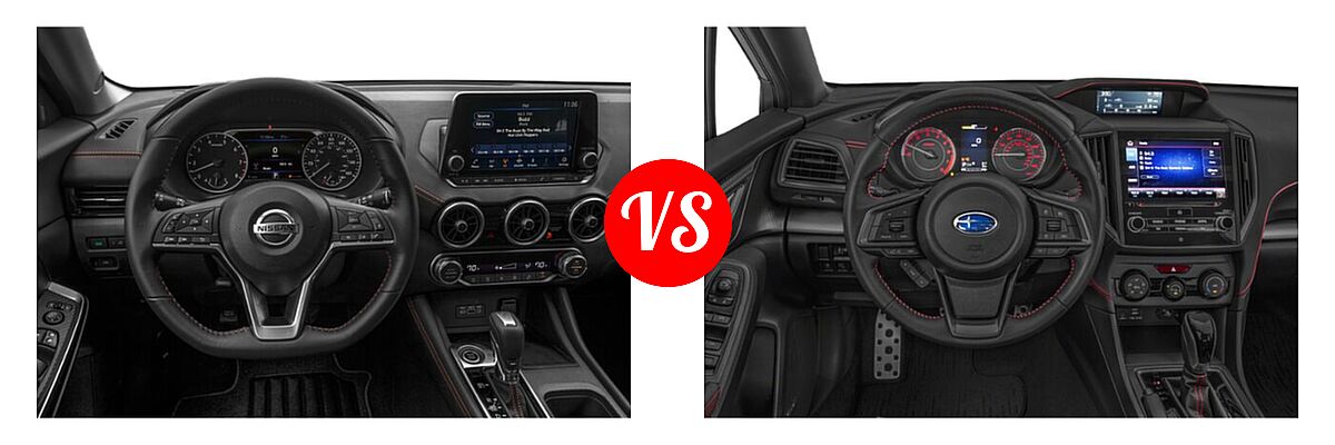 2022 Nissan Sentra Sedan SR vs. 2022 Subaru Impreza Sedan Sport - Dashboard Comparison