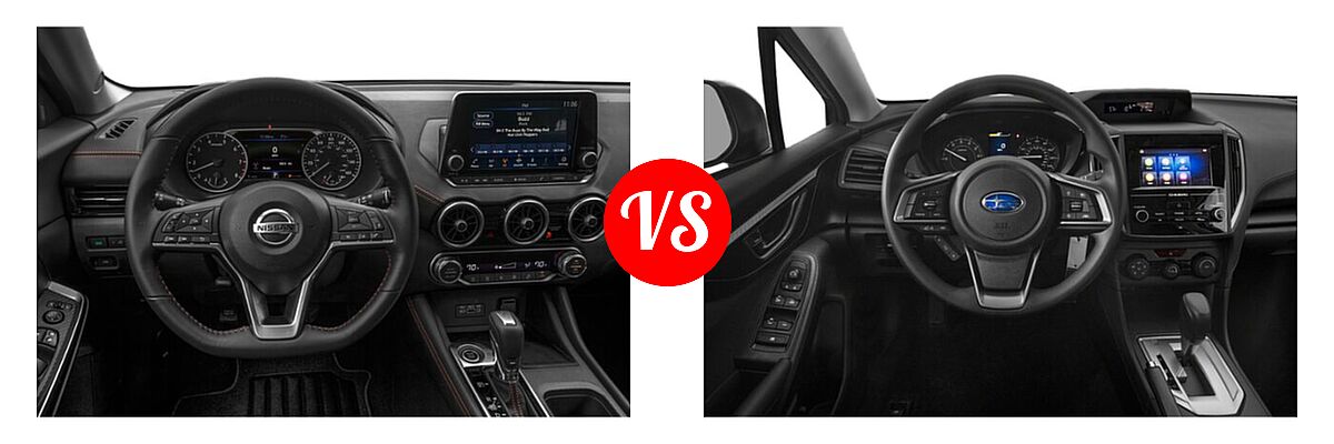 2022 Nissan Sentra Sedan SR vs. 2022 Subaru Impreza Sedan 4-door CVT / 4-door Manual - Dashboard Comparison