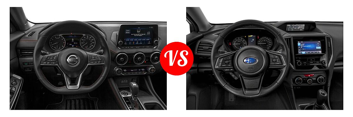 2022 Nissan Sentra Sedan SR vs. 2022 Subaru Impreza Sedan Premium - Dashboard Comparison