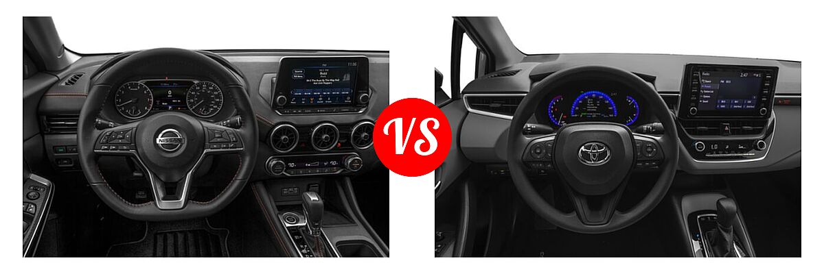 2022 Nissan Sentra Sedan SR vs. 2022 Toyota Corolla Sedan Hybrid Hybrid LE - Dashboard Comparison