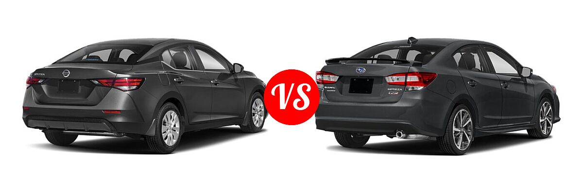 2022 Nissan Sentra Sedan S / SV vs. 2022 Subaru Impreza Sedan Sport - Rear Right Comparison
