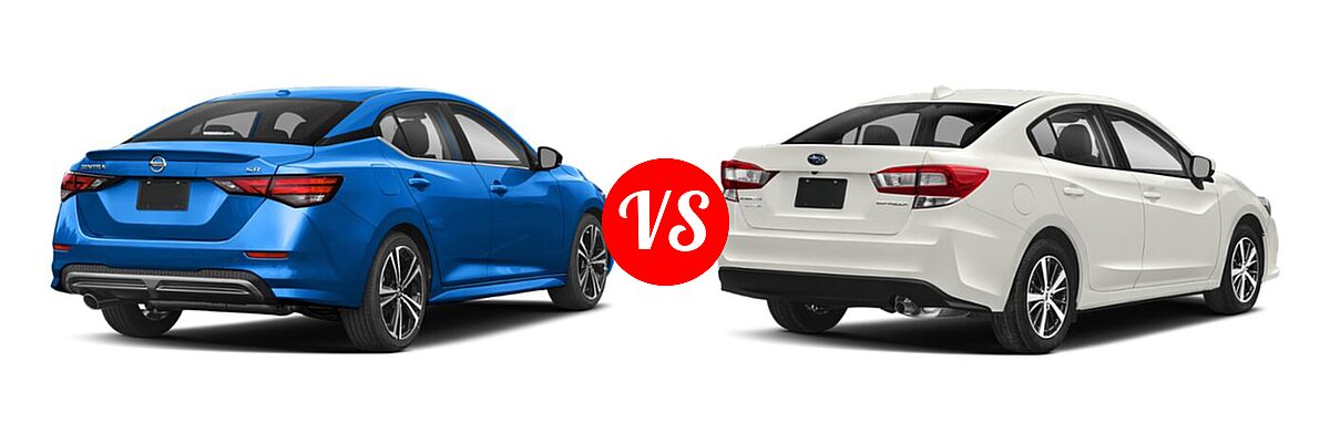 2022 Nissan Sentra Sedan SR vs. 2022 Subaru Impreza Sedan Premium - Rear Right Comparison