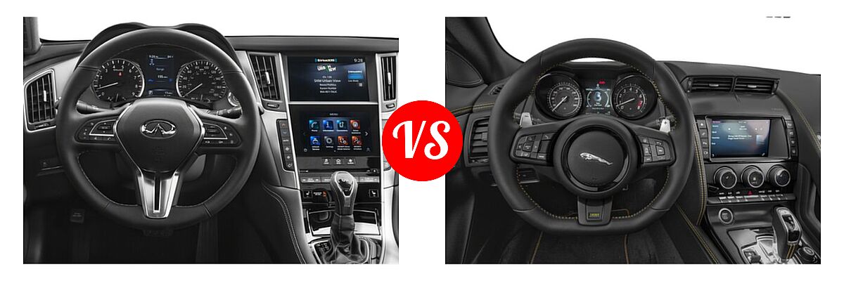 2022 Infiniti Q60 Coupe LUXE / PURE vs. 2018 Jaguar F-TYPE Coupe 400 Sport - Dashboard Comparison