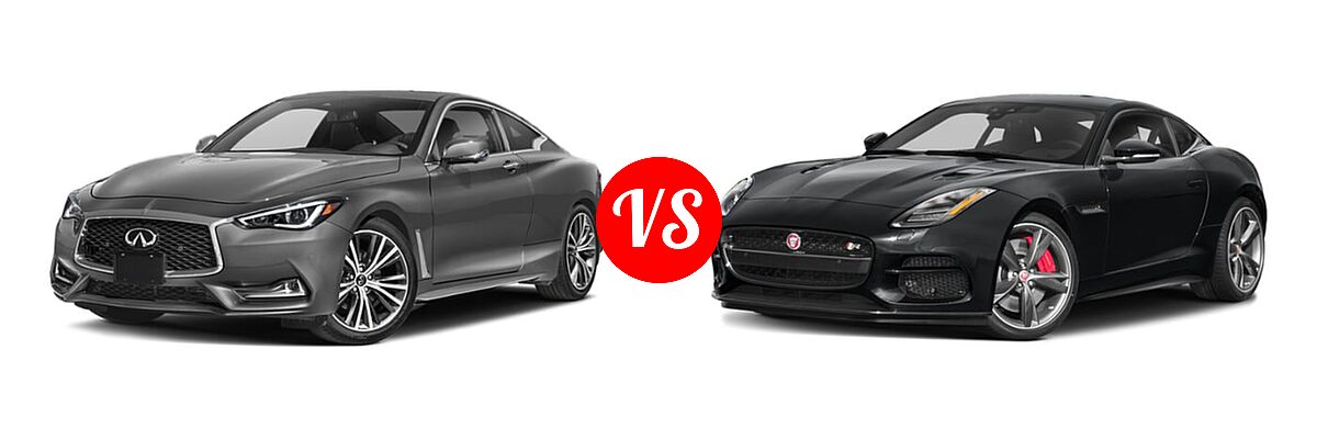 2022 Infiniti Q60 Coupe LUXE / PURE vs. 2018 Jaguar F-TYPE Coupe R-Dynamic - Front Left Comparison