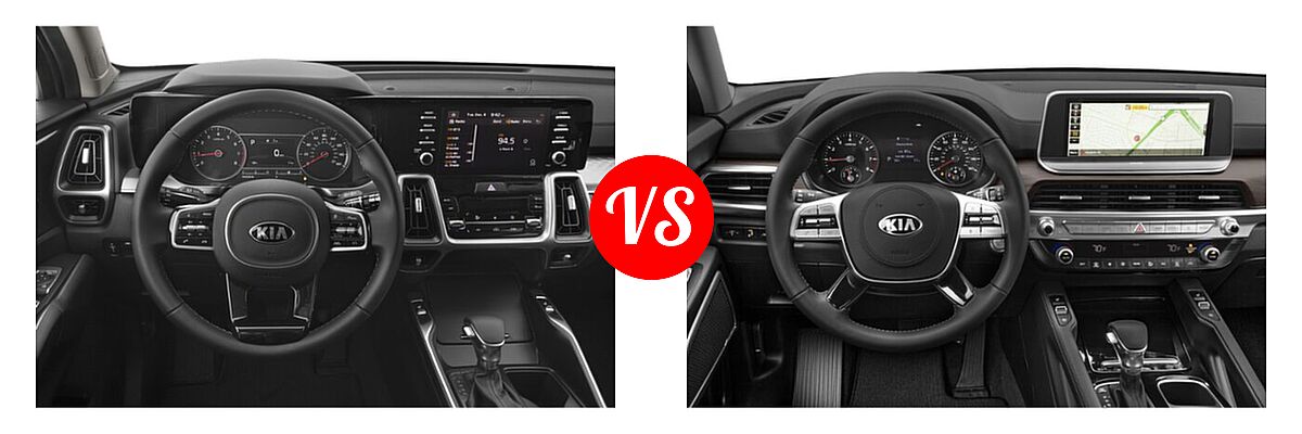2021 Kia Sorento SUV S vs. 2021 Kia Telluride SUV EX / LX - Dashboard Comparison