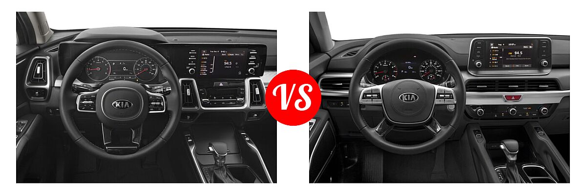 2021 Kia Sorento SUV S vs. 2021 Kia Telluride SUV S - Dashboard Comparison