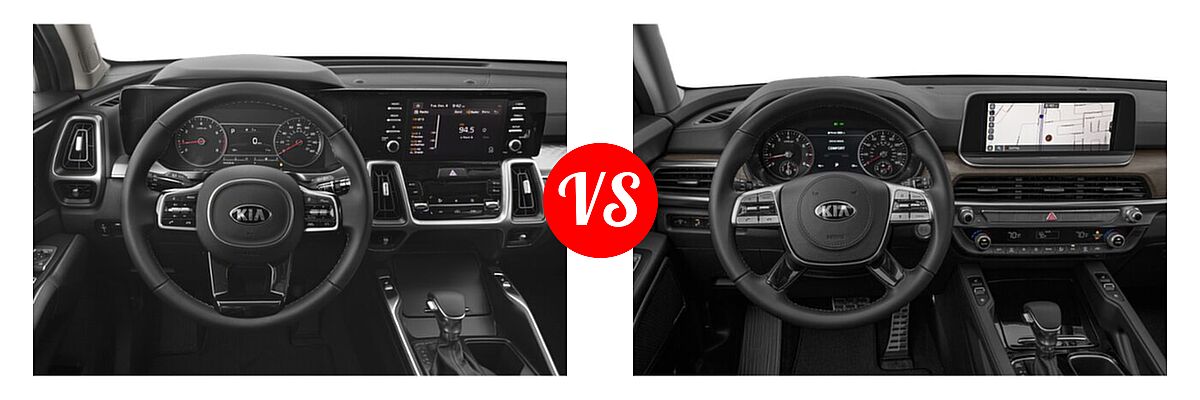 2021 Kia Sorento SUV S vs. 2021 Kia Telluride SUV SX - Dashboard Comparison