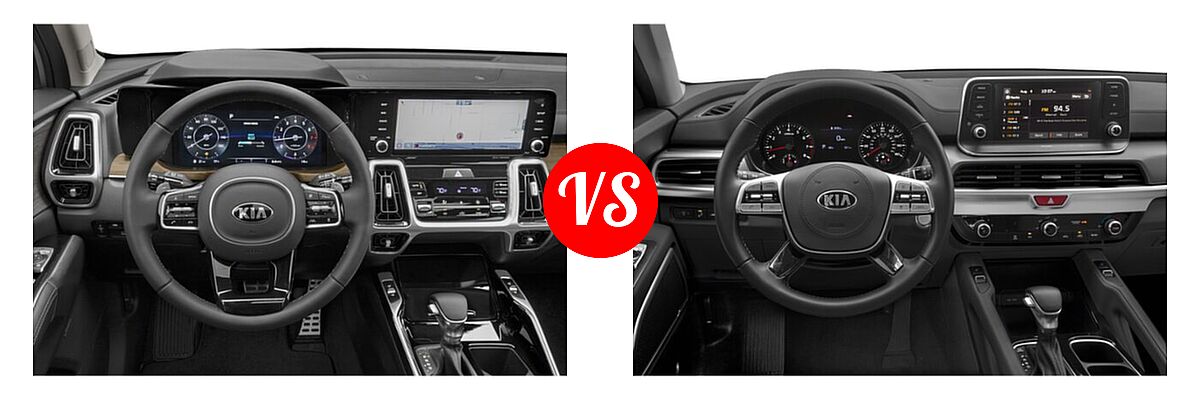 2021 Kia Sorento SUV SX Prestige X-Line vs. 2021 Kia Telluride SUV S - Dashboard Comparison