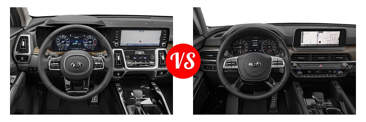 2021 Kia Sorento SUV SX Prestige X-Line vs. 2021 Kia Telluride SUV SX - Dashboard Comparison