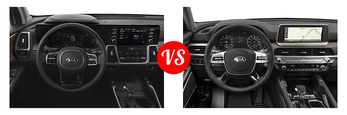 2021 Kia Sorento SUV EX vs. 2021 Kia Telluride SUV EX / LX - Dashboard Comparison