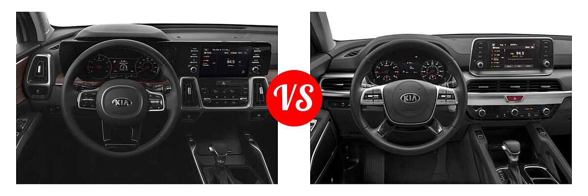 2021 Kia Sorento SUV EX vs. 2021 Kia Telluride SUV S - Dashboard Comparison