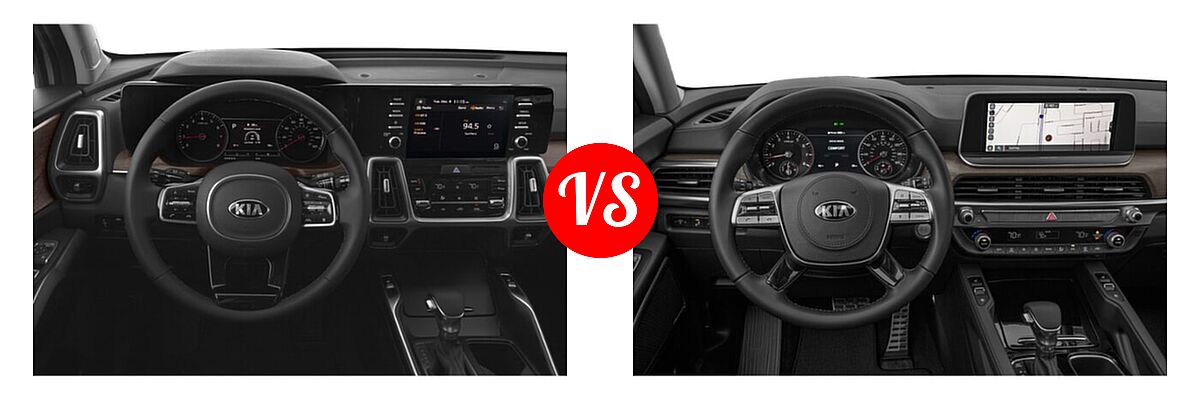 2021 Kia Sorento SUV EX vs. 2021 Kia Telluride SUV SX - Dashboard Comparison