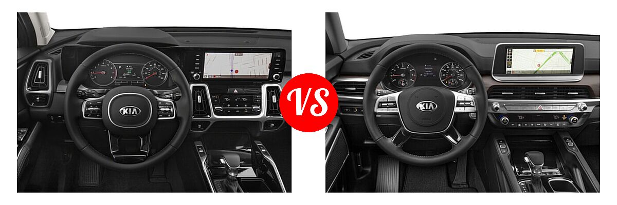 2021 Kia Sorento SUV SX / SX Prestige vs. 2021 Kia Telluride SUV EX / LX - Dashboard Comparison