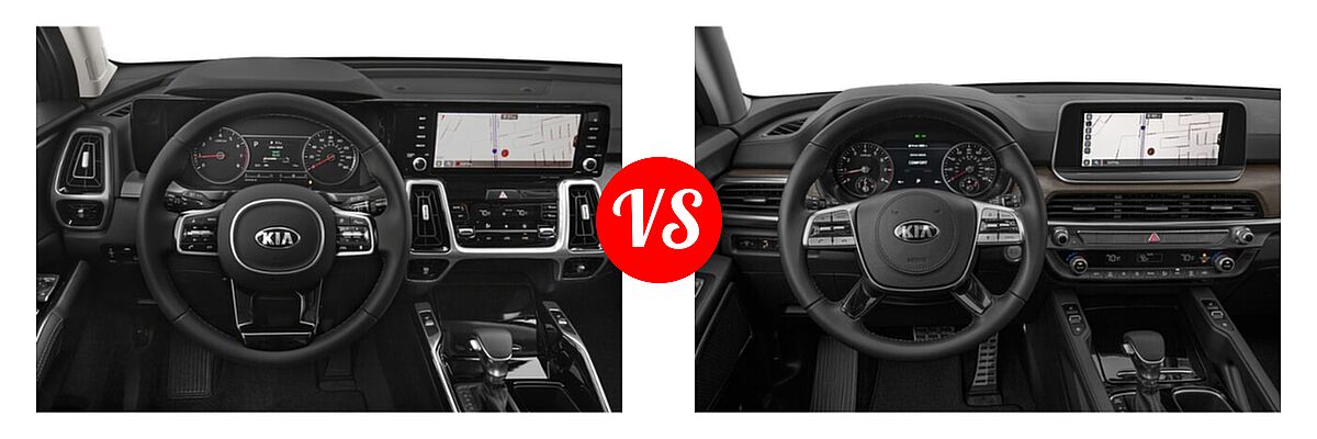 2021 Kia Sorento SUV SX / SX Prestige vs. 2021 Kia Telluride SUV SX - Dashboard Comparison