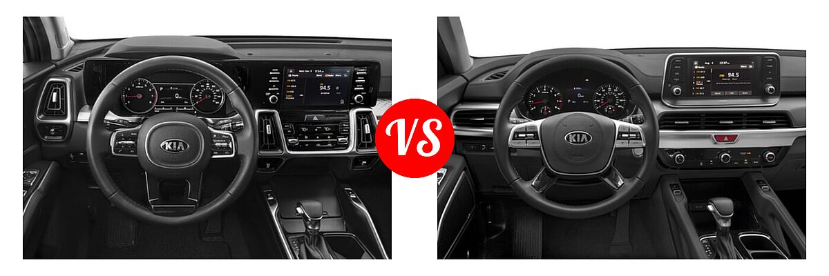 2021 Kia Sorento SUV S vs. 2021 Kia Telluride SUV S - Dashboard Comparison