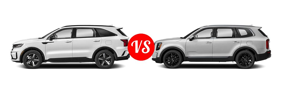 2021 Kia Sorento SUV EX vs. 2021 Kia Telluride SUV SX - Side Comparison