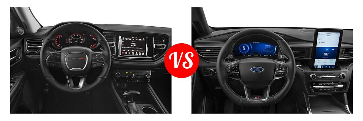 2021 Dodge Durango SUV SXT Plus vs. 2021 Ford Explorer SUV ST - Dashboard Comparison