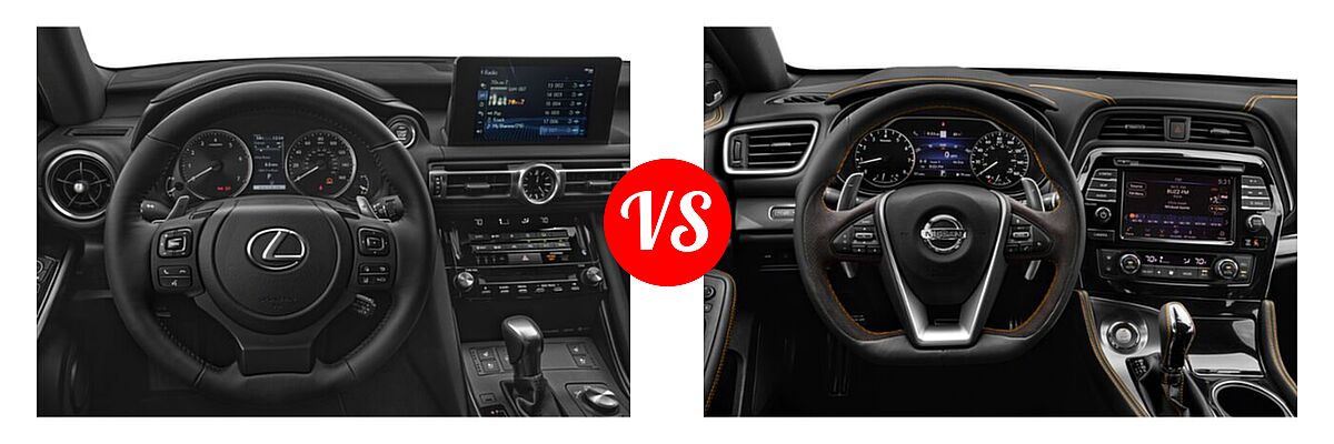 2021 Lexus IS 300 Sedan IS 300 vs. 2021 Nissan Maxima Sedan SR - Dashboard Comparison