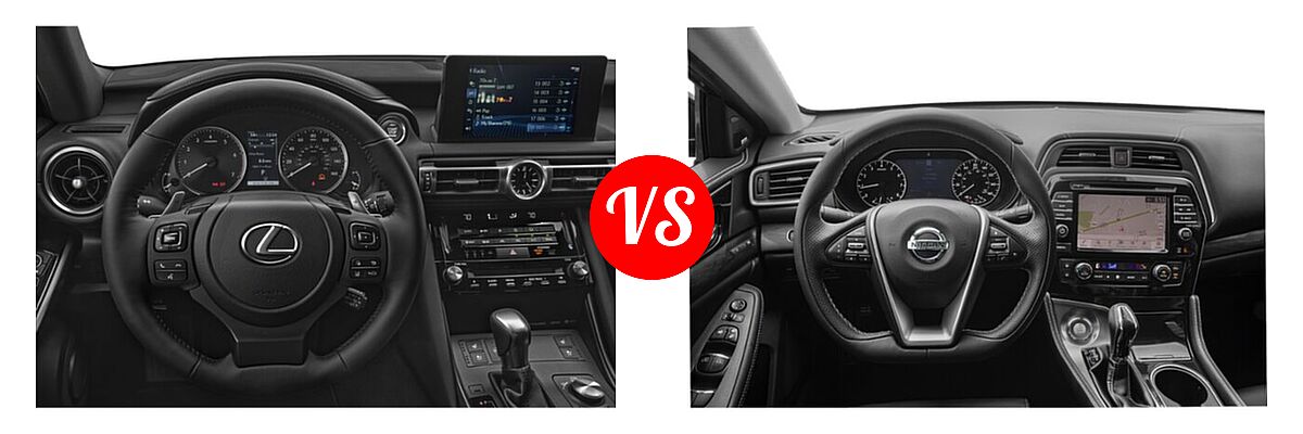 2021 Lexus IS 300 Sedan IS 300 vs. 2021 Nissan Maxima Sedan Platinum - Dashboard Comparison