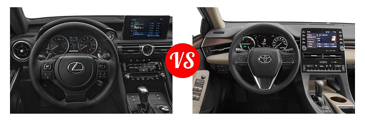 2021 Lexus IS 300 Sedan IS 300 vs. 2021 Toyota Avalon Hybrid Sedan Hybrid Hybrid XLE - Dashboard Comparison