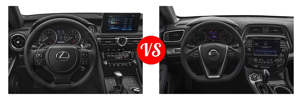 2021 Lexus IS 300 Sedan IS 300 vs. 2021 Nissan Maxima Sedan SV - Dashboard Comparison