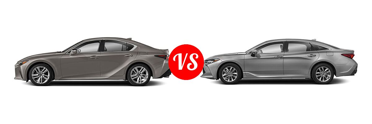 2021 Lexus IS 300 Sedan IS 300 vs. 2021 Toyota Avalon Sedan XLE - Side Comparison