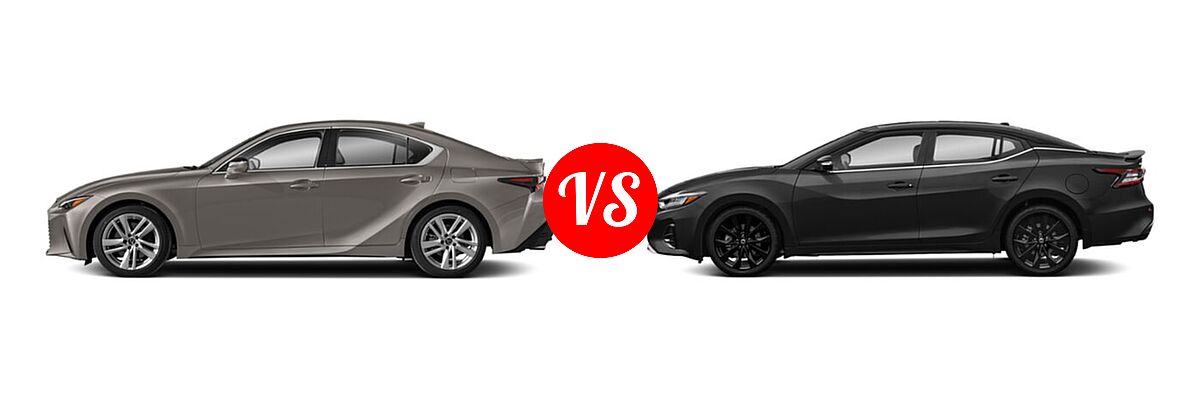 2021 Lexus IS 300 Sedan IS 300 vs. 2021 Nissan Maxima Sedan SR - Side Comparison