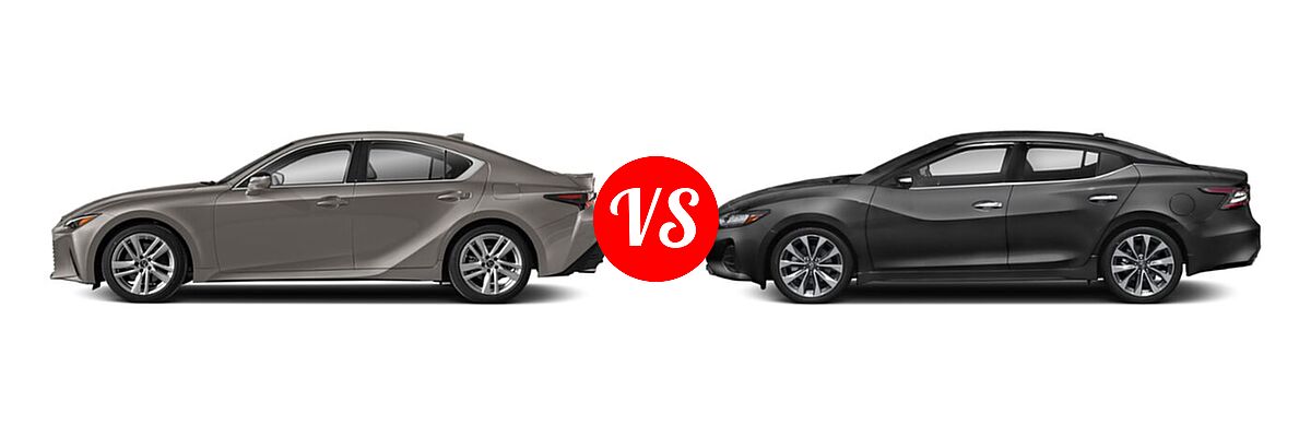 2021 Lexus IS 300 Sedan IS 300 vs. 2021 Nissan Maxima Sedan Platinum - Side Comparison