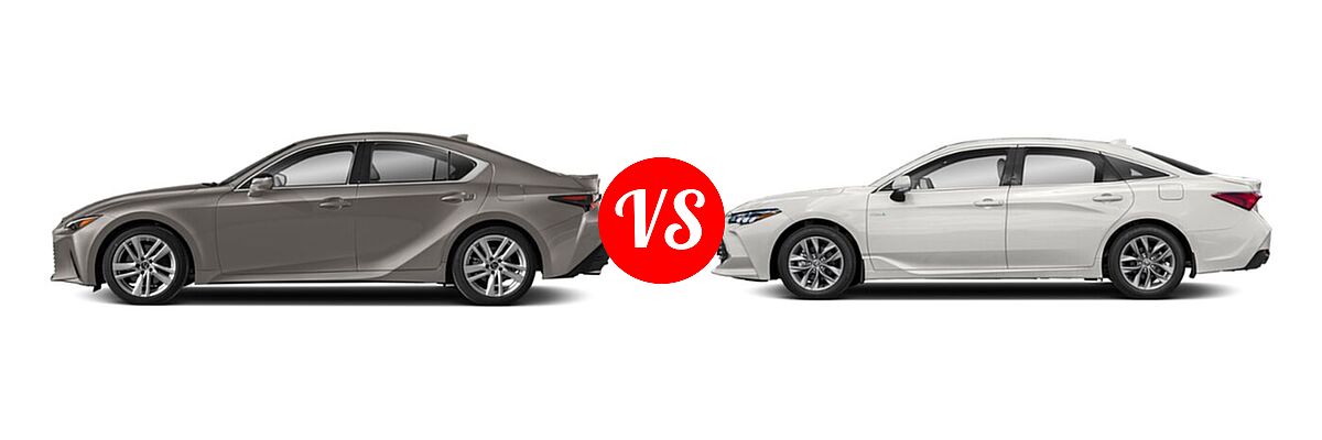 2021 Lexus IS 300 Sedan IS 300 vs. 2021 Toyota Avalon Hybrid Sedan Hybrid Hybrid XLE - Side Comparison