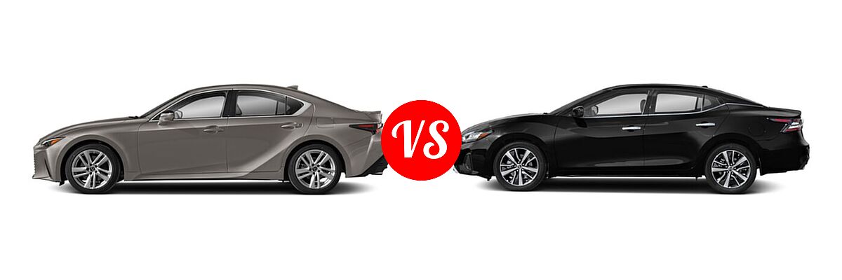 2021 Lexus IS 300 Sedan IS 300 vs. 2021 Nissan Maxima Sedan SV - Side Comparison
