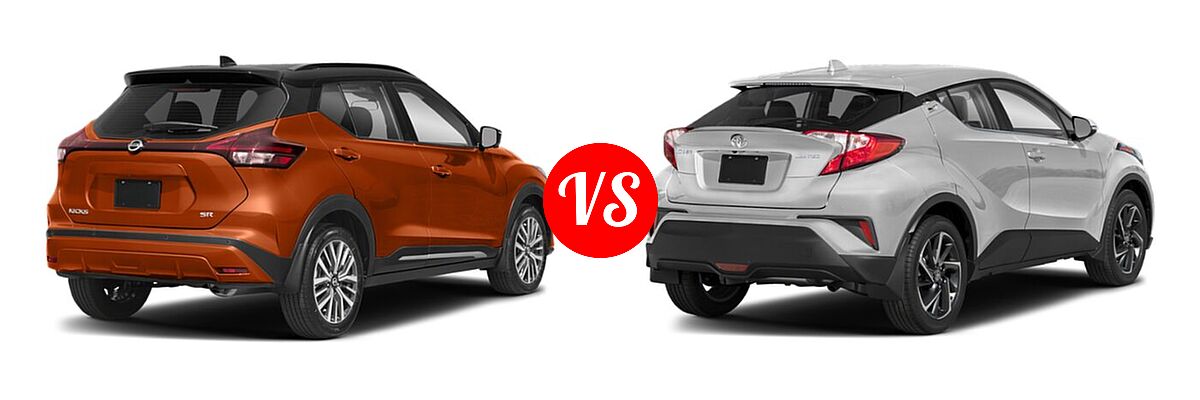 2021 Nissan Kicks SUV SR vs. 2021 Toyota C-HR SUV Limited - Rear Right Comparison